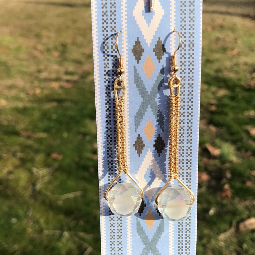 Beautiful brass wire wrap earrings